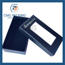 Прозрачный черный Коробка упаковки окна с логотипом серебро 
